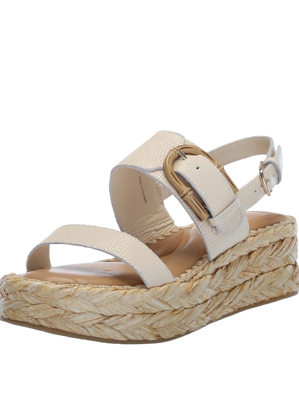 Dolce Vita Cream Braided Espadrille Platform Sandal with Buckle